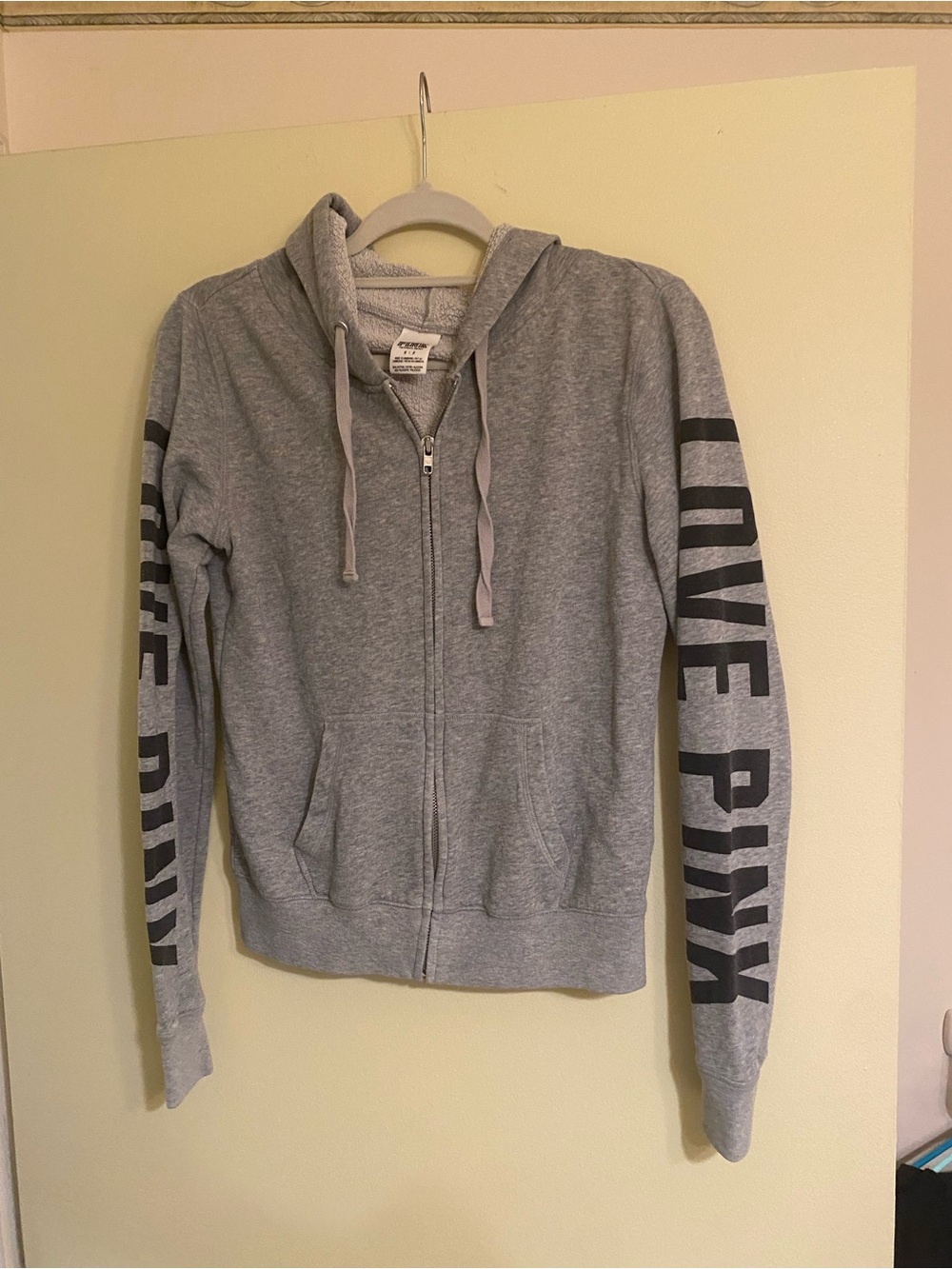 PINK Victoria's Secret Light Grey Zip Hoodie